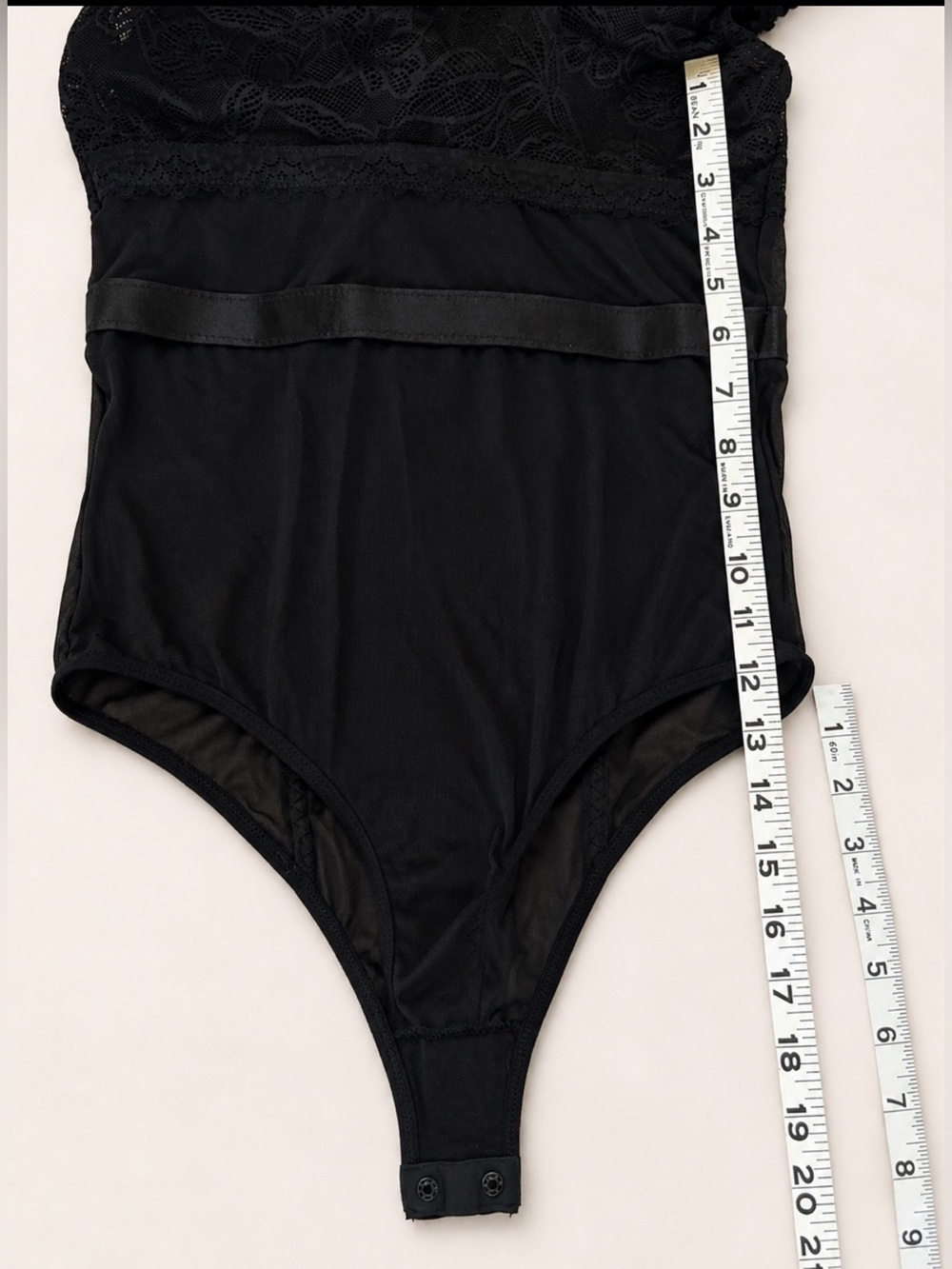 bebe Black Lace Mesh Underwire Bodysuit Keyhole Cutout S - Picture 9 of 11